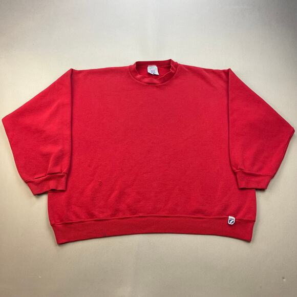 Vintage Logo 7 Sweatshirt Adult XL Red Crewneck Fleece Heavyweight Sports 90s - Picture 1 of 14